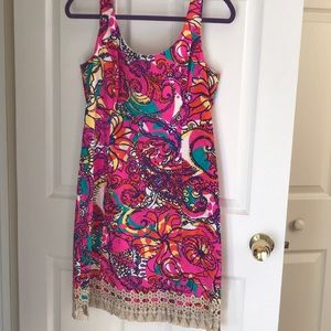 Lilly Pulitzer Shift Dress with Tassels Size 8